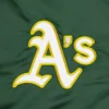 Oakland athletics pick roll full snap satin varsity jacket green