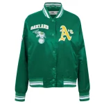 Oakland Athletics Retro Classic Women's Green Satin Jacket