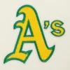 Oakland athletics retro classic womens wool leather varsity jacket cream green