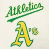 Oakland athletics retro classic womens wool leather varsity jacket cream green 3