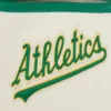Oakland athletics retro classic womens wool leather varsity jacket cream green 5