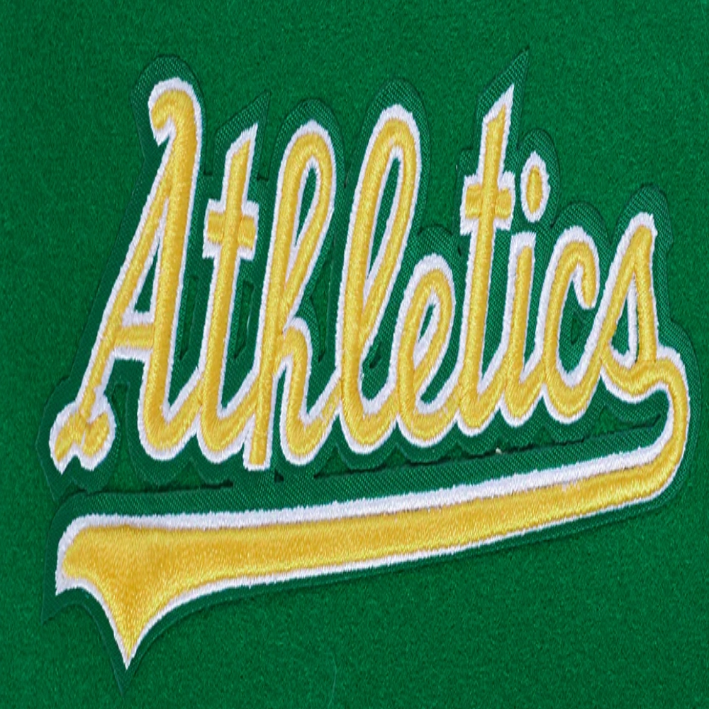 Oakland athletics retro classic womens wool leather varsity jacket green white 2