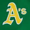 Oakland athletics retro classic womens wool leather varsity jacket green white 3