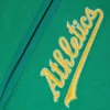 Oakland athletics retro classic wool leather varsity jacket green