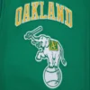 Oakland athletics retro classic wool leather varsity jacket green 2