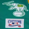 Oakland athletics retro classic wool leather varsity jacket green 3