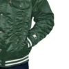 Oakland athletics silver tab trucker satin varsity green jacket 2 1