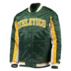 Oakland athletics the ace satin varsity jacket green 1