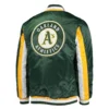 Oakland athletics the ace satin varsity jacket green 2