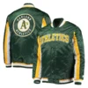 Oakland athletics the ace satin varsity jacket green 4