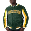 Oakland athletics the ace satin varsity jacket green 5