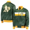 Oakland athletics the ambassador satin varsity jacket green 3