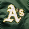 Oakland athletics the captain ii satin varsity jacket green 3