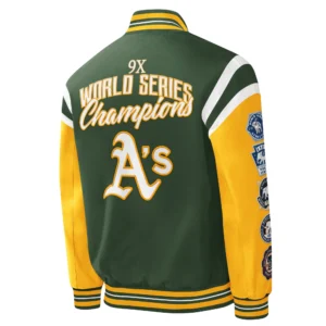 Oakland athletics title holder full snap varsity jacket 2 1