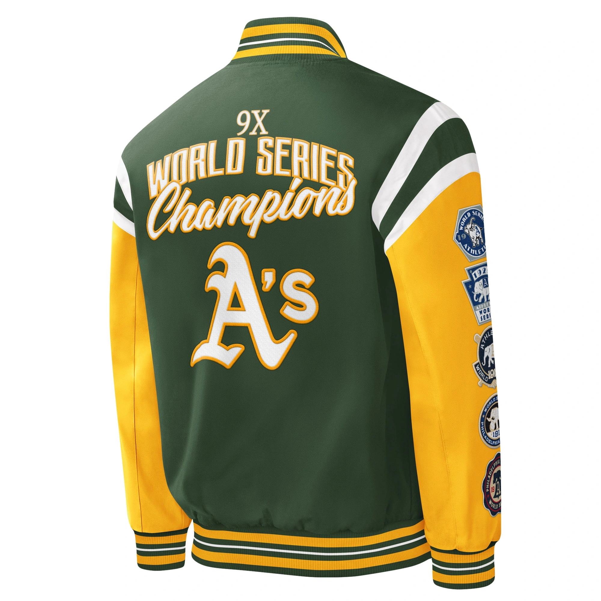 Oakland athletics title holder full snap varsity jacket 2 1