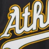 Oakland athletics two tone handcrafted logo wool jacket black gray 3