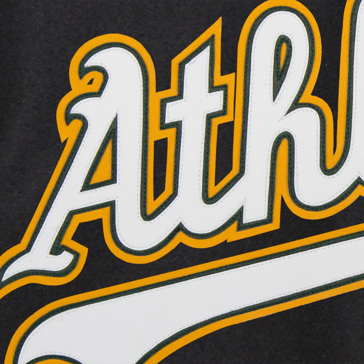 Oakland athletics two tone handcrafted logo wool jacket black gray 3