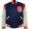 Oakland oaks 1947 authentic navyoff white wool leather jacket 1