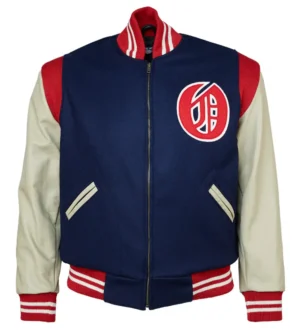 Oakland oaks 1947 authentic navyoff white wool leather jacket 1