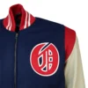Oakland oaks 1947 authentic navyoff white wool leather jacket 4
