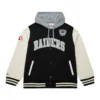 Oakland raiders courtside hooded jacket