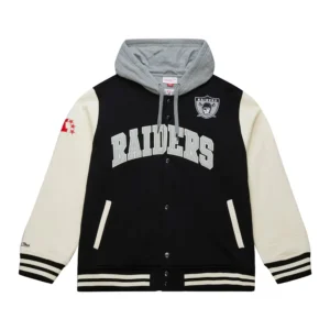 Oakland raiders courtside hooded jacket