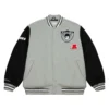 Oakland raiders gridiron classics team legacy varsity jacket gray black 1