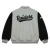 Oakland raiders gridiron classics team legacy varsity jacket gray black 2