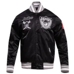 Las Vegas Raiders Retro Classic Full-Snap Black Satin Jacket