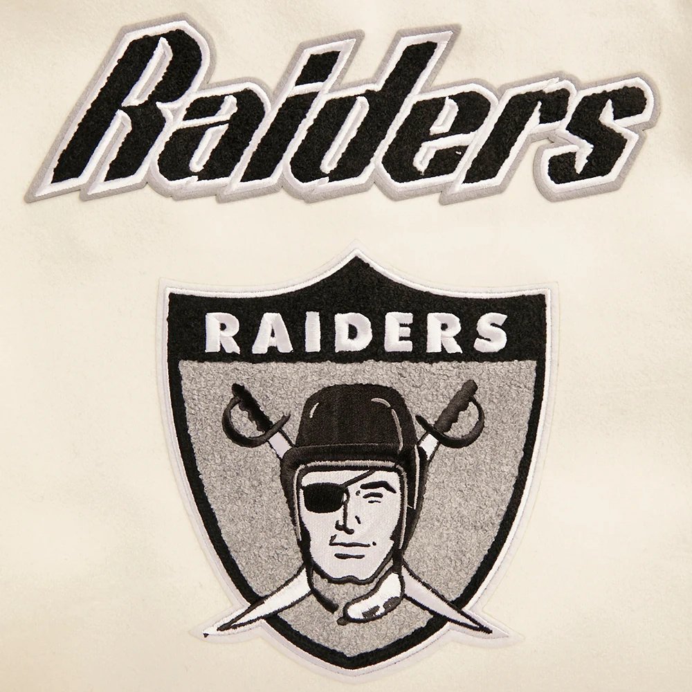 Oakland raiders retro classic womens wool leather varsity jacket white black 2