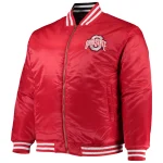 Scarlet Ohio State Buckeyes Big & Tall Red Satin Jacket