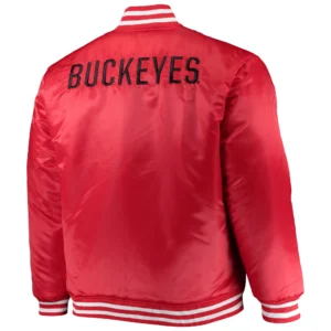 Ohio state buckeyes big tall satin red jacket