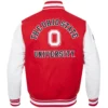 Ohio state buckeyes classic red wool leather jacket