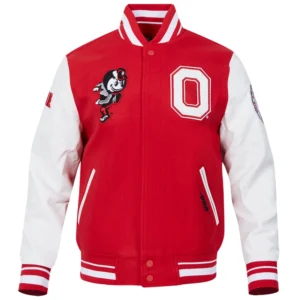 Ohio state buckeyes red classic wool jacket