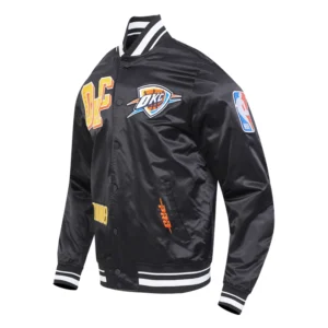 Oklahoma city thunder best of mens black varsity jacket