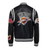 Oklahoma city thunder leather varsity jacket black 2