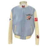 Oklahoma City Thunder Old English Wool/Leather Jacket