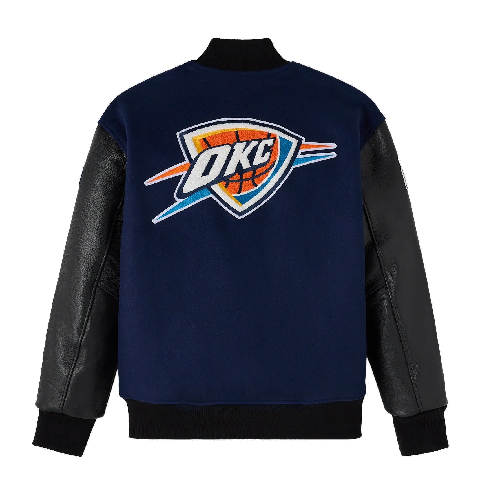 Oklahoma city thunder ovo nba wool leather varsity jacket