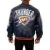 Oklahoma city thunder real leather varsity jacket navy 2
