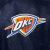 Oklahoma city thunder real leather varsity jacket navy 3