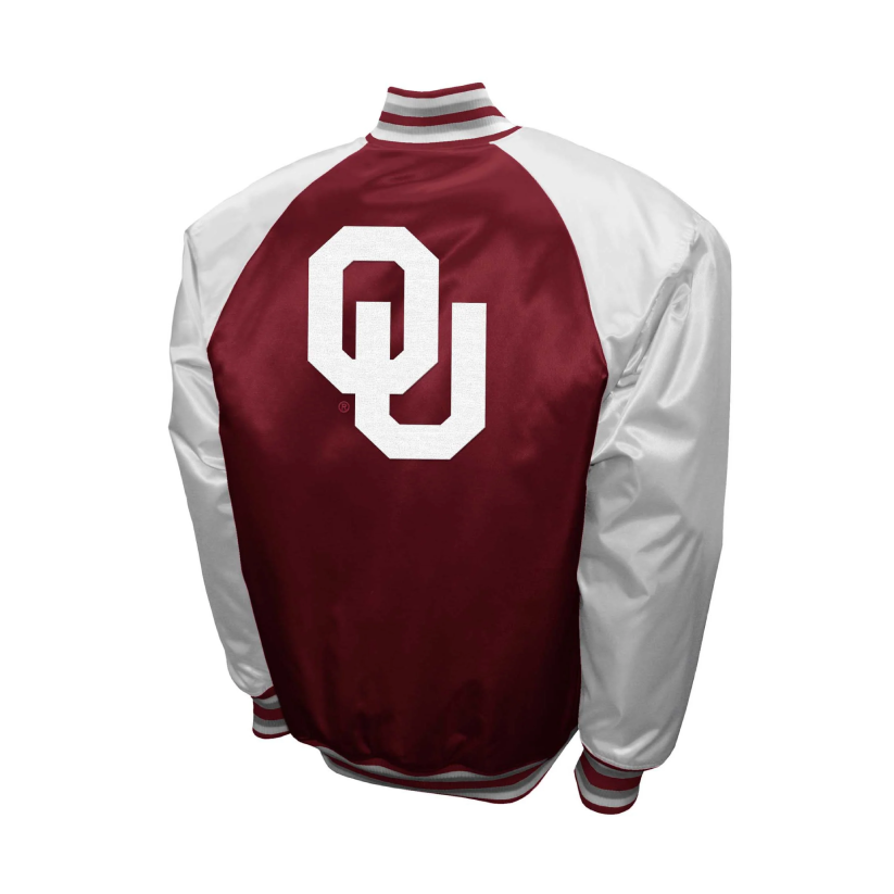 Oklahoma sooners franchise club the game satin varsity jacket 2