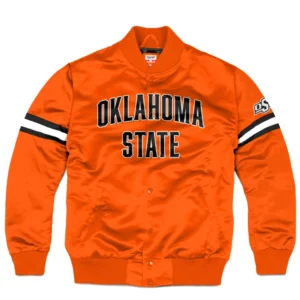 Oklahoma state cowboys full snap bomber varsity jacket orange 1