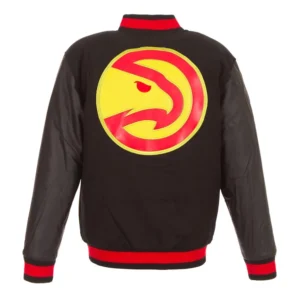One color atlanta hawks wool leather varsity jacket
