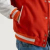 Orange and white varsity letterman jacket
