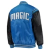Orlando magic enforcer full snap satin varsity jacket blue black 3