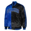 Orlando magic fast break satin varsity jacket black blue 1