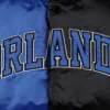 Orlando magic fast break satin varsity jacket black blue 3