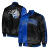 Orlando magic fast break satin varsity jacket black blue 4