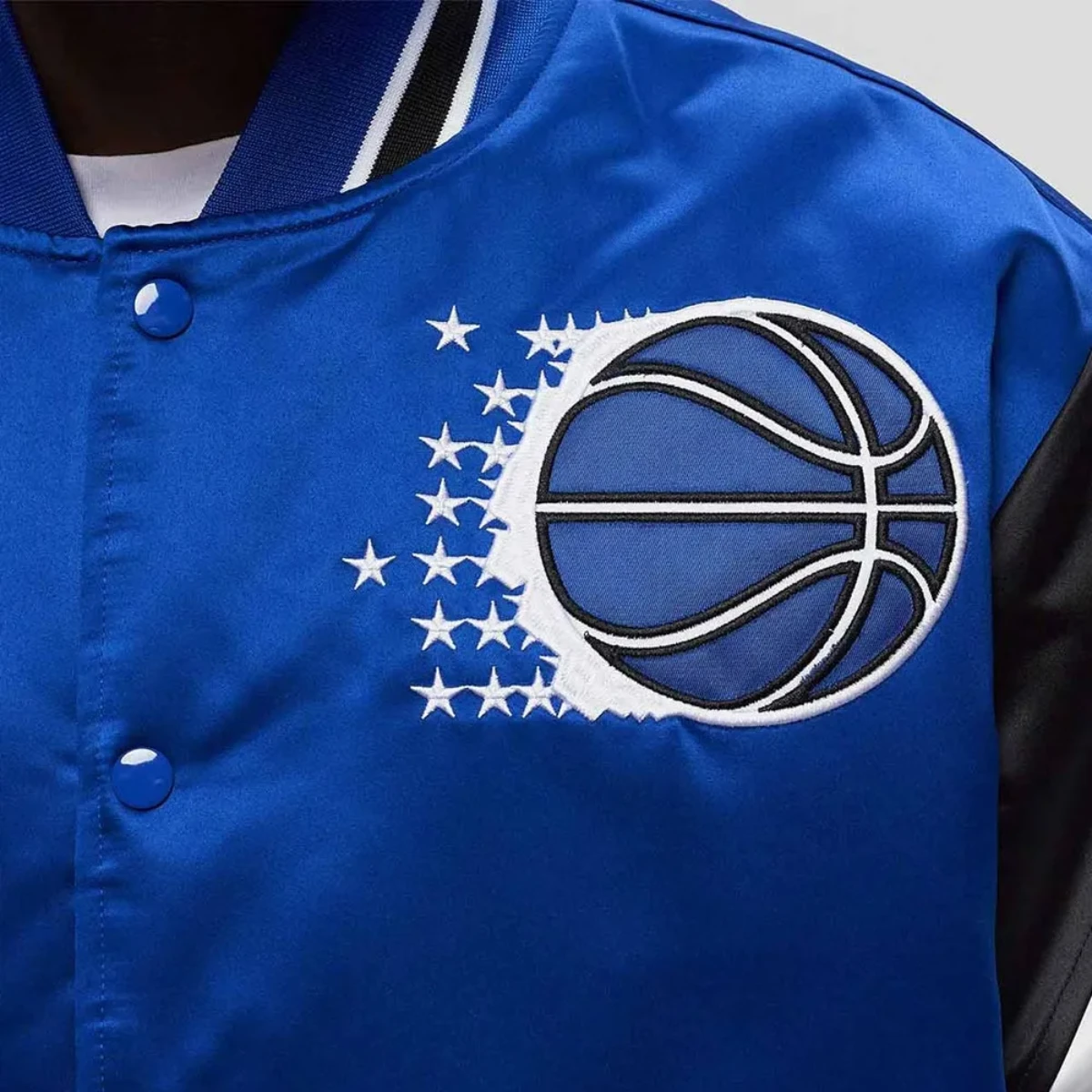 Orlando magic heavyweight full snap satin jacket