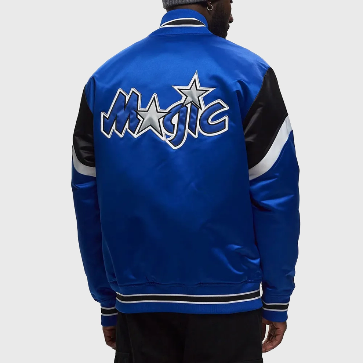 Orlando magic heavyweight satin varsity jacket